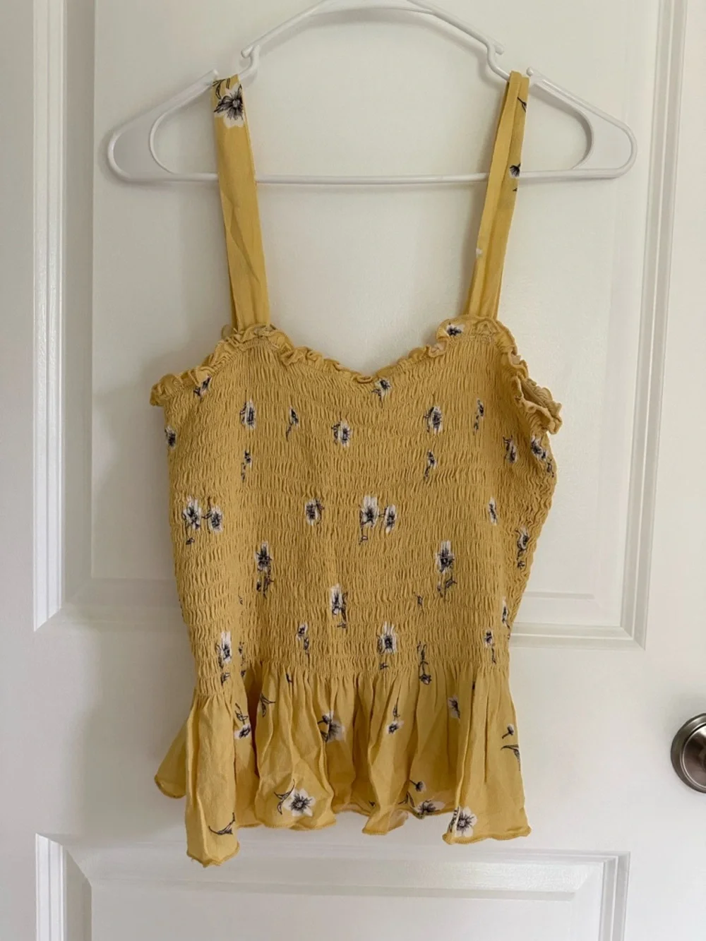Sophie Rue Mustard Floral Smocked Peplum Tank - Picture 2 of 2